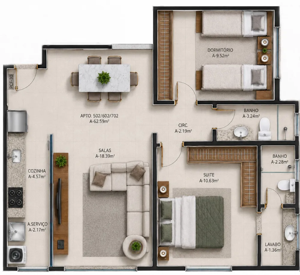 Apartamento 2 quartos para venda no bairro Nações em Balneário Camboriú